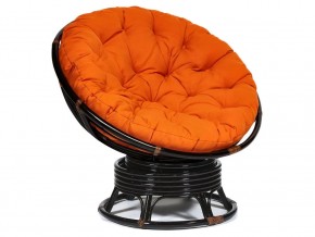 Кресло-качалка Papasan w 23/01 B с подушкой Antique brown, ткань Оранжевый в Ханты-Мансийске - hanty-mansijsk.magazin-mebel74.ru | фото