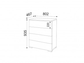 М05 (ручка торцевая) Комод (4 ящика) в Ханты-Мансийске - hanty-mansijsk.magazin-mebel74.ru | фото